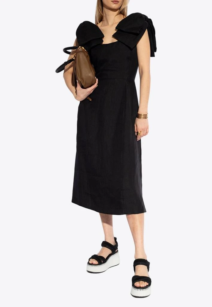 商品Chloé|Bow-Straps Midi Dress,价格¥15713,第2张图片详细描述