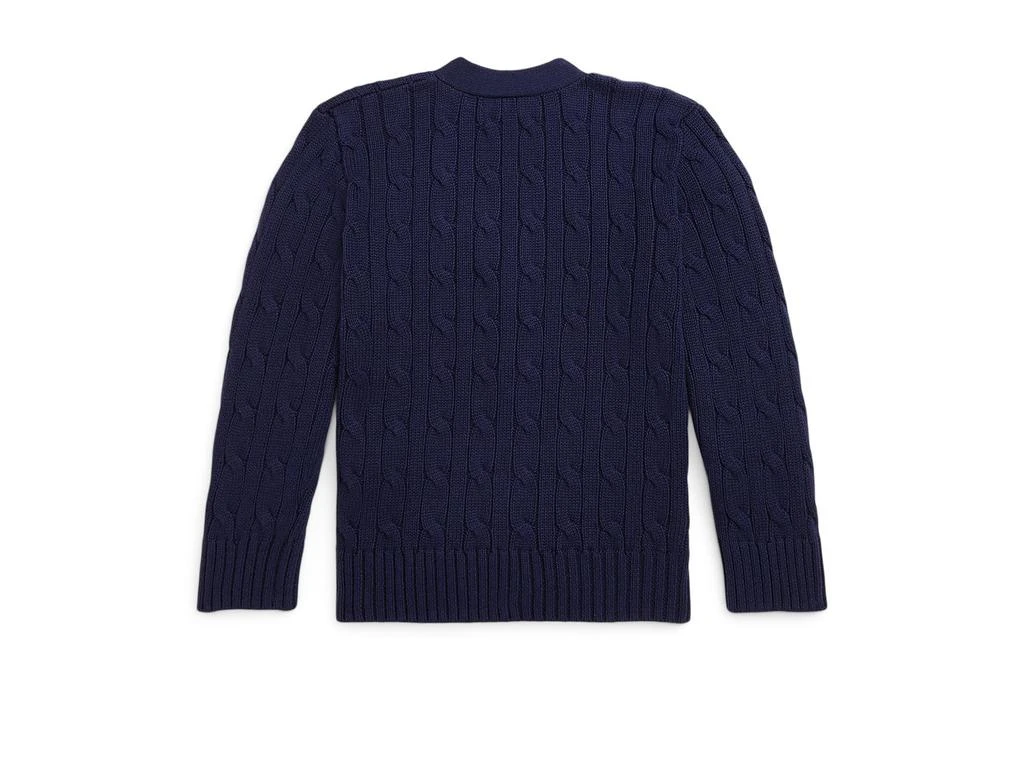 商品Ralph Lauren|Cable-Knit Cotton V-neck Cardigan (Toddler/Little Kid),价格¥465,第2张图片详细描述