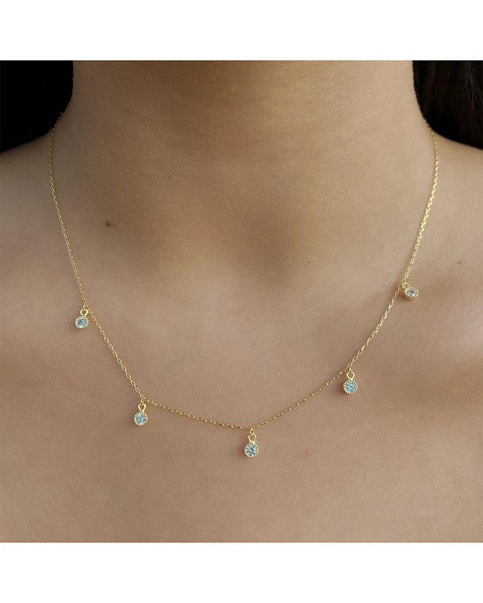 商品Argento Vivo|Cubic Zirconia Shaky Charm Statement Necklace in 14K Gold Plated Sterling Silver, 16"-18"  ,价格¥217,第2张图片详细描述