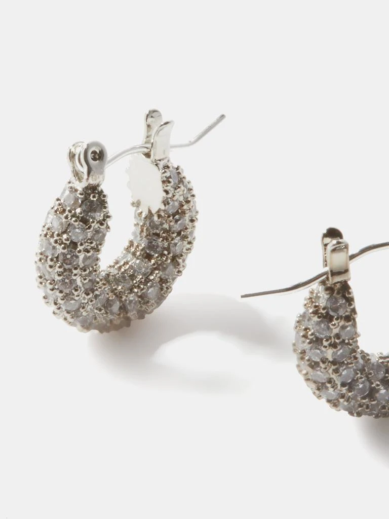 商品FALLON|Doughnut zircon & 14kt white gold-plated earrings,价格¥1082,第3张图片详细描述