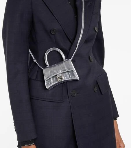 商品Balenciaga|Hourglass Mini croc-effect leather crossbody bag,价格¥6063,第2张图片详细描述
