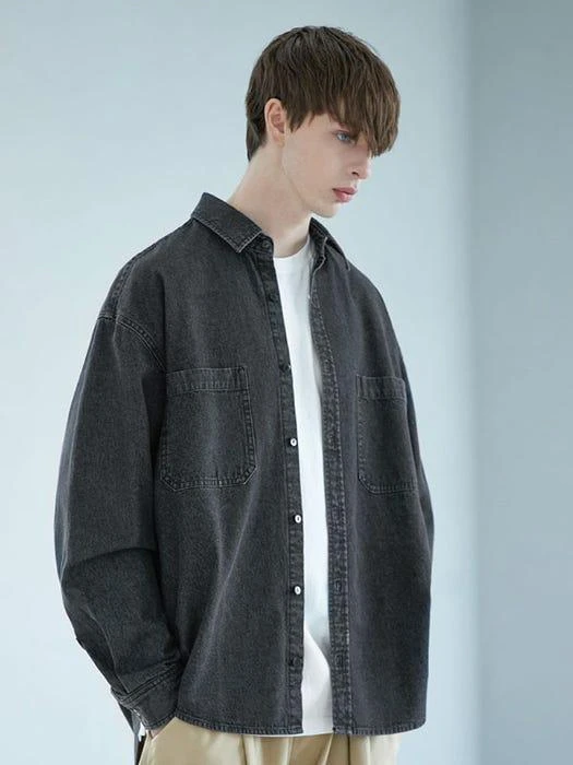 商品MINIMAL PROJECT|Minimal Oversized Washed Denim Shirt,价格¥642,第1张图片