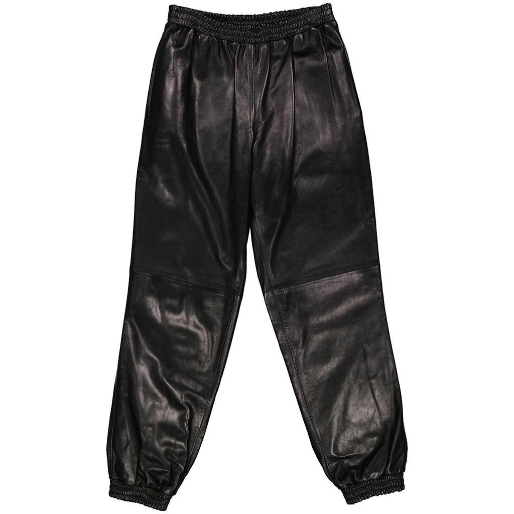 Burberry Runway Mens Black Leather Trousers, Size Small商品第1张图片规格展示