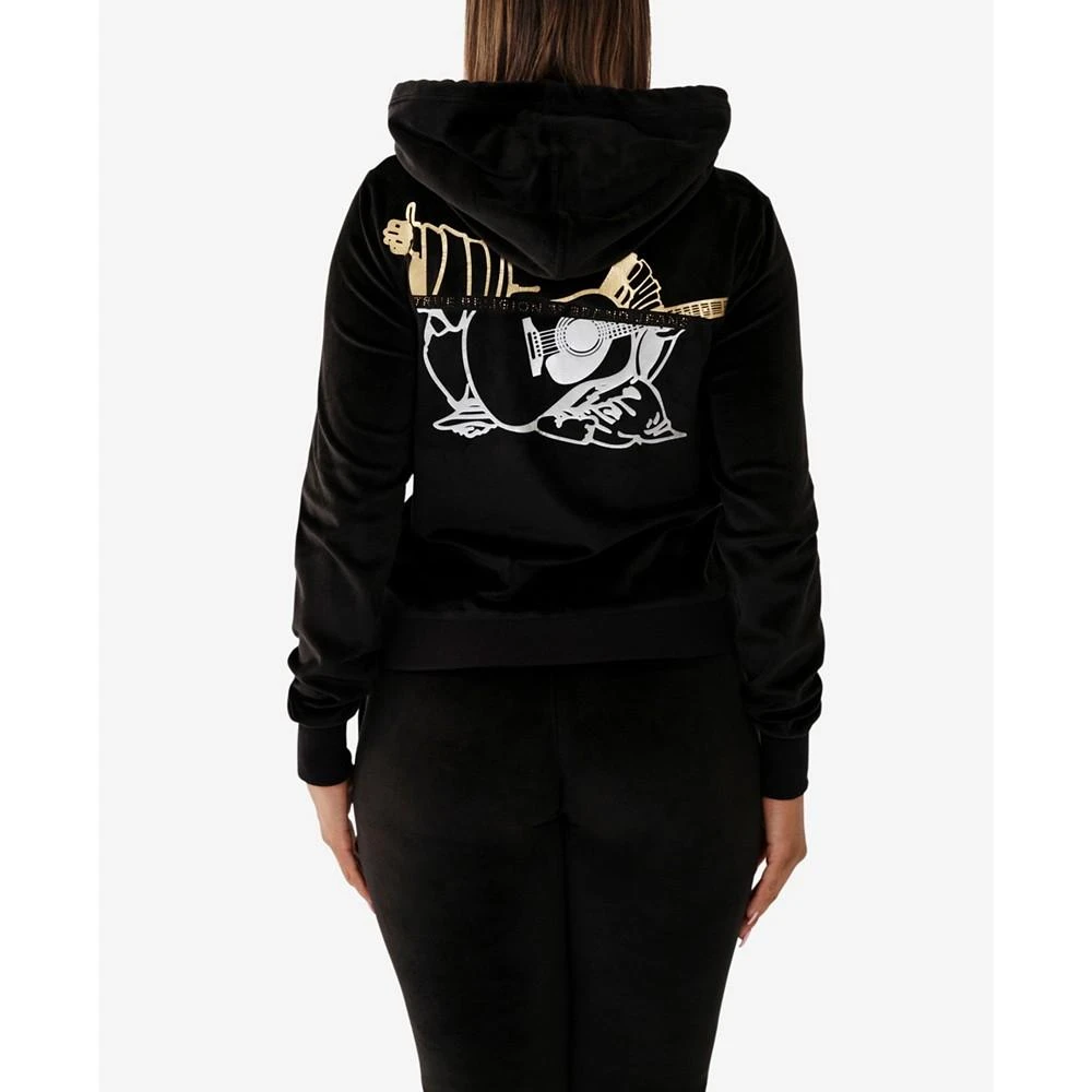 商品True Religion|Women's Velour Buddha Hooded Zip Hoodie,价格¥540,第2张图片详细描述