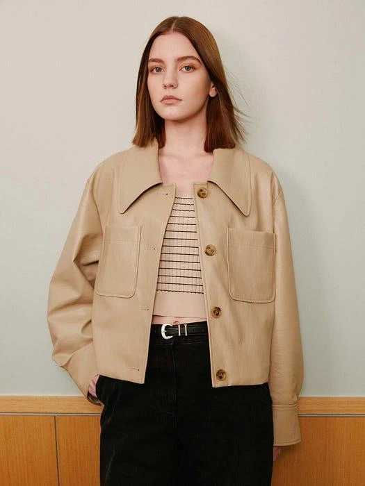 商品on&on|Big Pocket Leather Jacket (NL2SWM273),价格¥2153,第1张图片