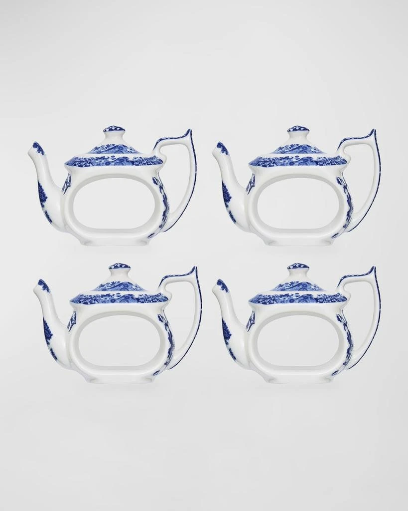 商品Spode|Blue Italian Teapot Napkin Rings, Set of 4,价格¥448,第2张图片详细描述