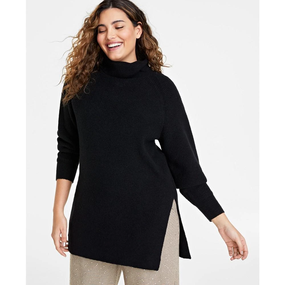 商品On 34th|Women's Turtleneck Waffle-Knit Tunic Sweater, Created for Macy's,价格¥208,第1张图片