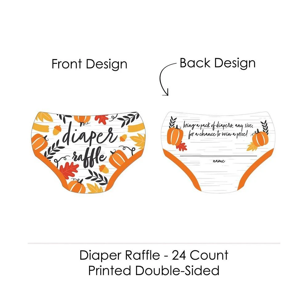 商品Big Dot of Happiness|Fall Pumpkin - Halloween & Thanksgiving Baby Shower Diaper Raffle Game Set of 24,价格¥98,第2张图片详细描述