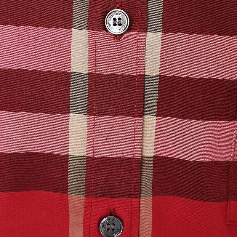 Burberry 博柏利 男士红色经典格子长袖衬衫 4554711 商品