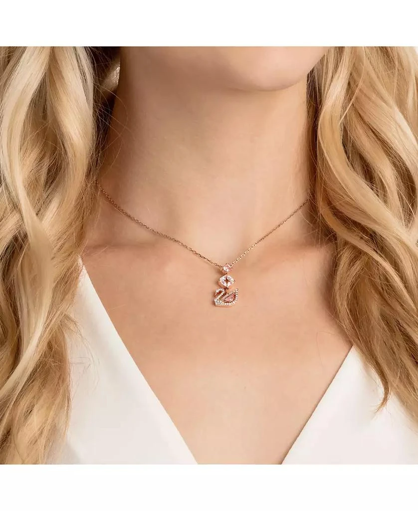商品Swarovski|Rose Gold-Tone Crystal Iconic Swan Pendant Necklace, 14-7/8" + 2" extender,价格¥1171,第4张图片详细描述