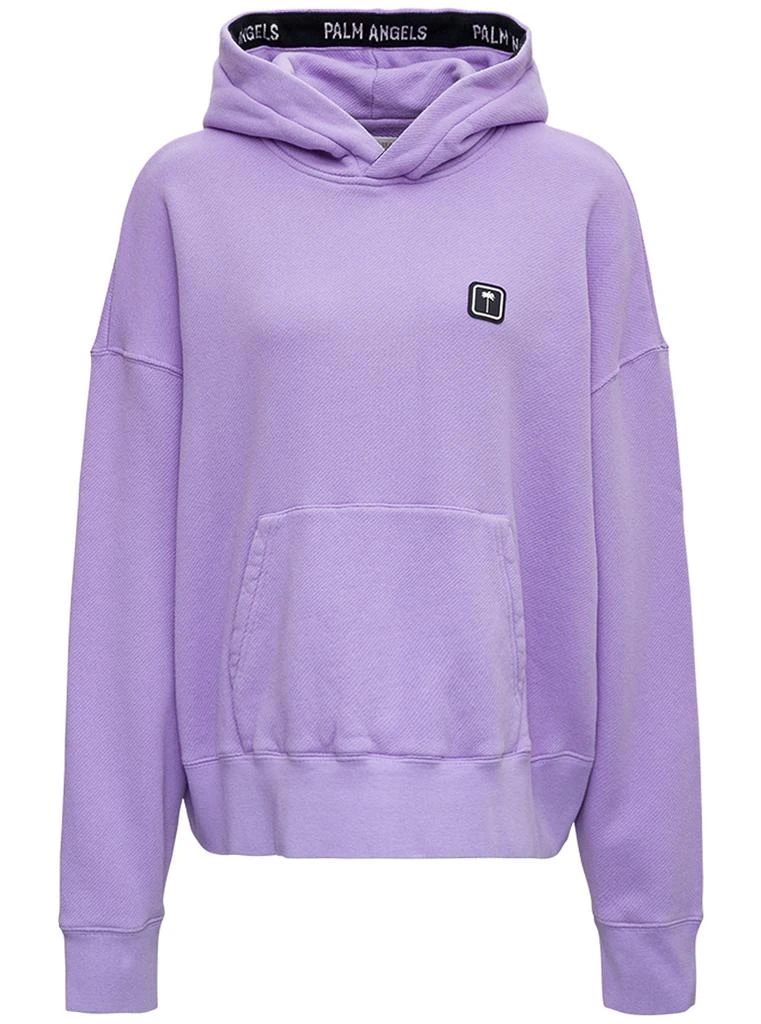 商品Palm Angels|Lilac Cotton Hoodie with front Palm Logo,价格¥4779,第1张图片