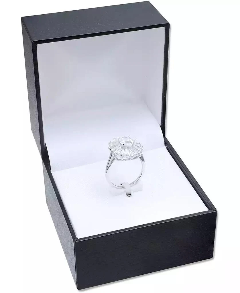 商品Giani Bernini|Cubic Zirconia Tapered Flower Oval & Baguette Ring (5-3/8 ct. t.w.) in Sterling Silver (Also Available in Orange, Blue, and Light Blue),价格¥352,第2张图片详细描述
