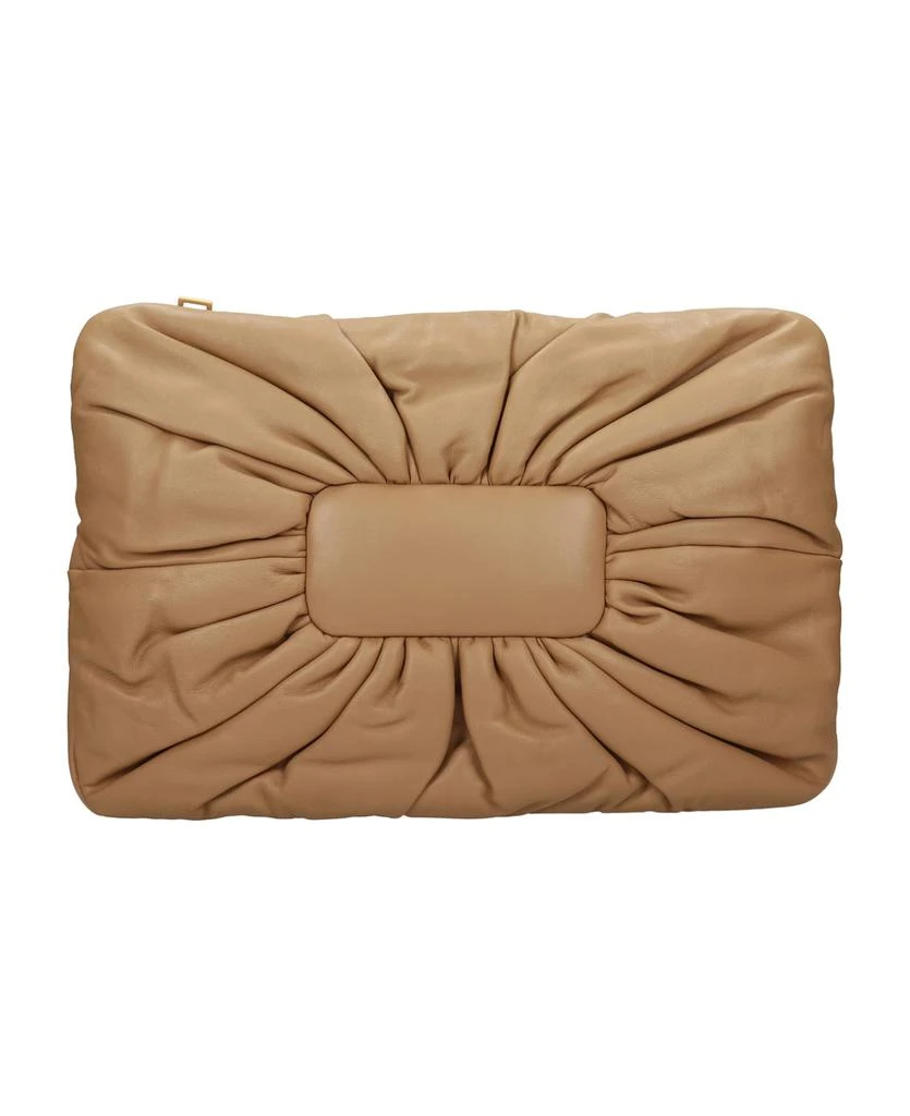 商品Mlouye|Puff Large Clutch In Beige Leather,价格¥2107,第3张图片详细描述