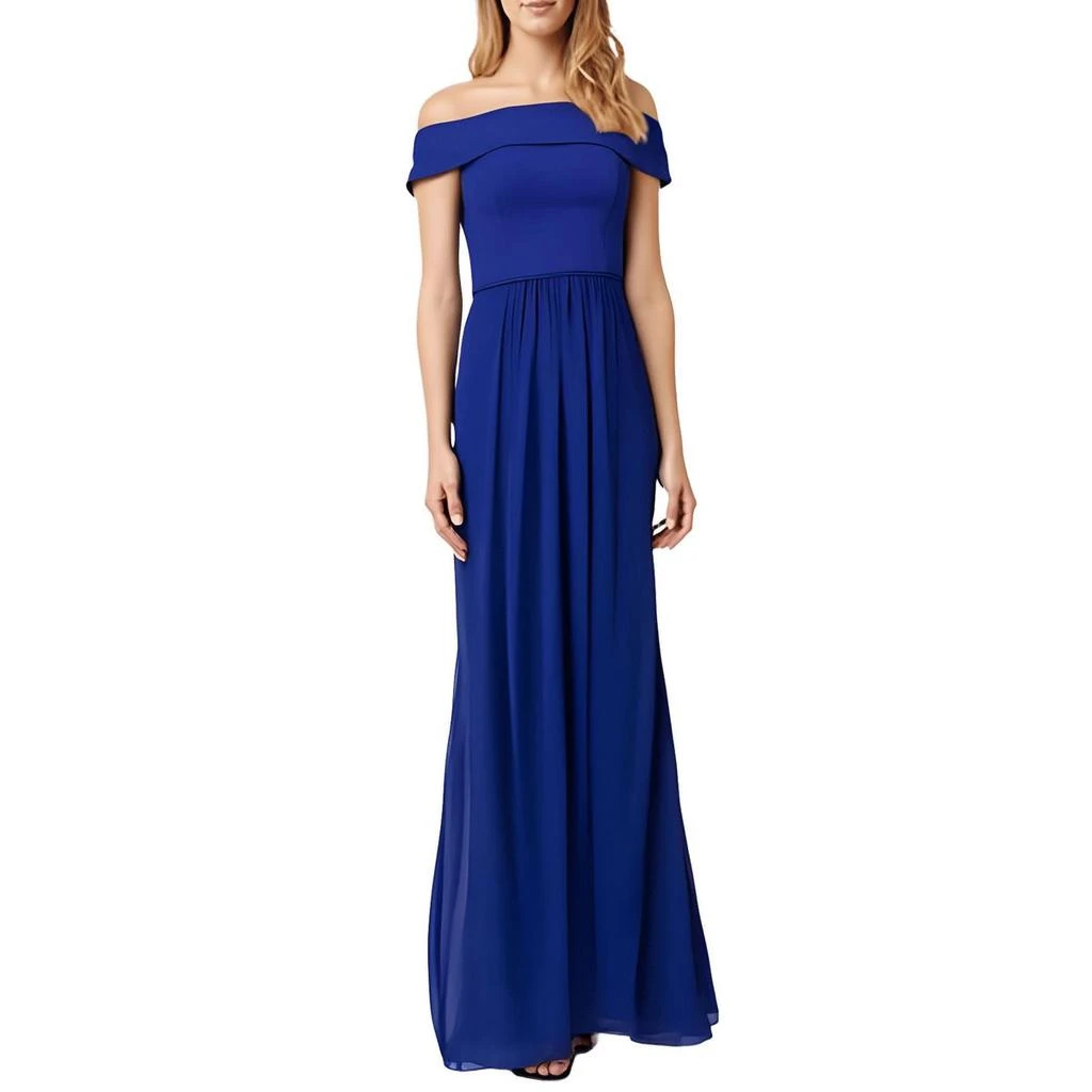 商品Adrianna Papell|Adrianna Papell Womens Chiffon Off-The-Shoulders Evening Dress,价格¥117,第3张图片详细描述