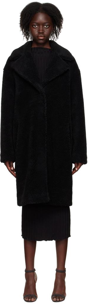 Black Camille Faux-Fur Coat商品第1张图片规格展示