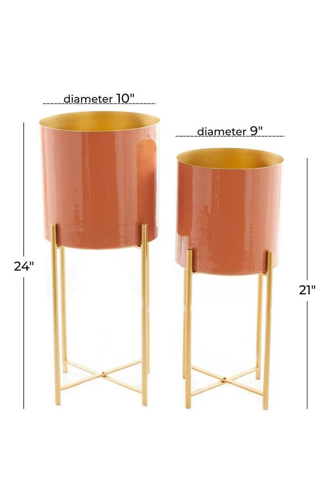 商品COSMO BY COSMOPOLITAN|Orange Metal Contemporary Planter with Removable Stand,价格¥937,第2张图片详细描述