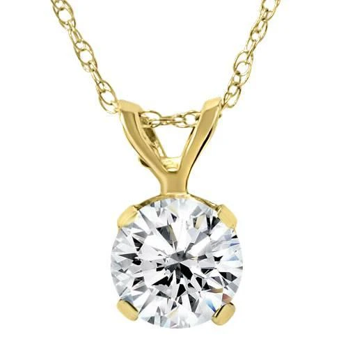 商品Pompeii3|Yellow Gold 1/4ct Round Solitaire Real Diamond Pendant,价格¥1285,第1张图片