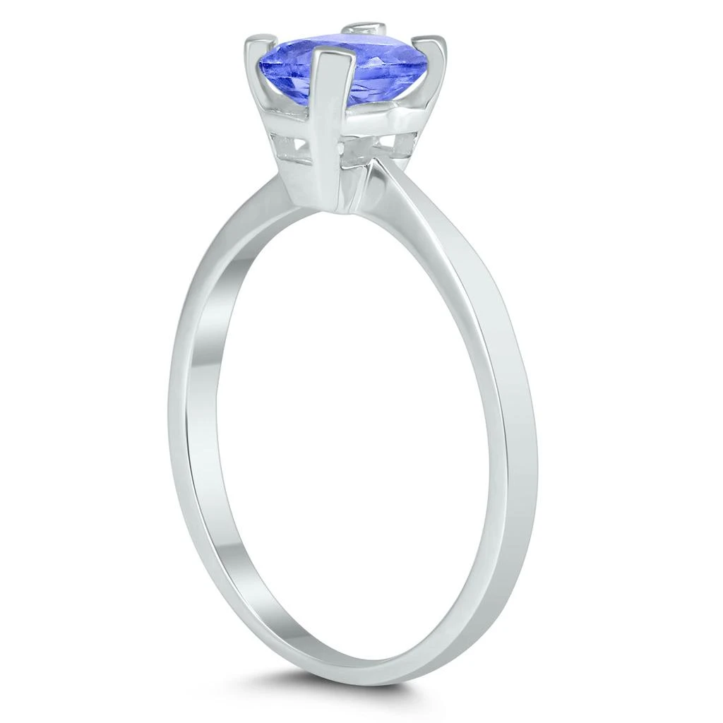 商品SSELECTS|Emerald Shaped 6X4Mm Tanzanite Solitaire Ring In 10K White Gold,价格¥1929,第2张图片详细描述