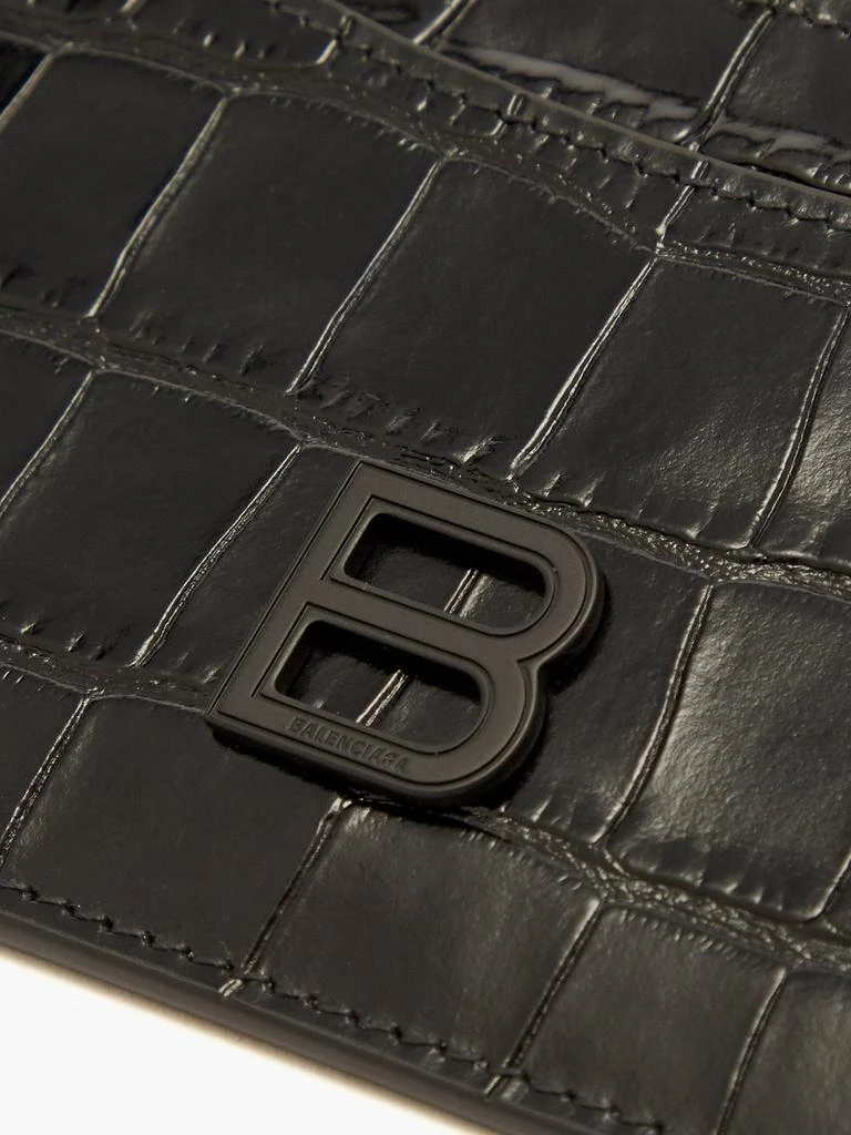 商品Balenciaga|Hourglass crocodile-effect leather cardholder,价格¥3323,第2张图片详细描述
