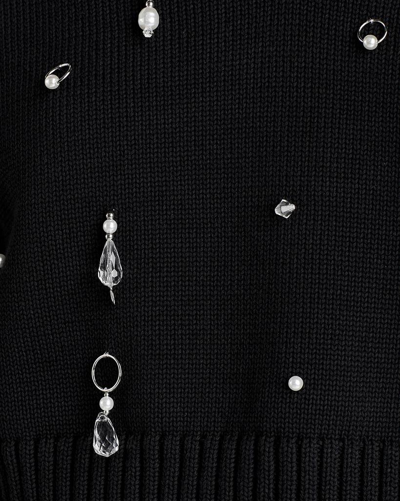 Cotton Embellished Chunky Knit Sleeveless Sweater商品第6张图片规格展示