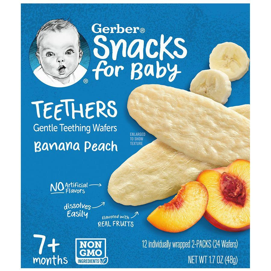 商品Gerber|嘉宝婴幼儿辅食香蕉磨牙米饼,价格¥38,第1张图片