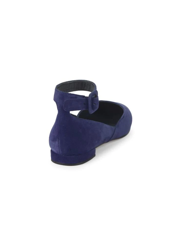 商品Stuart Weitzman|Domain Suede Ankle-Strap Flats,价格¥1262,第3张图片详细描述