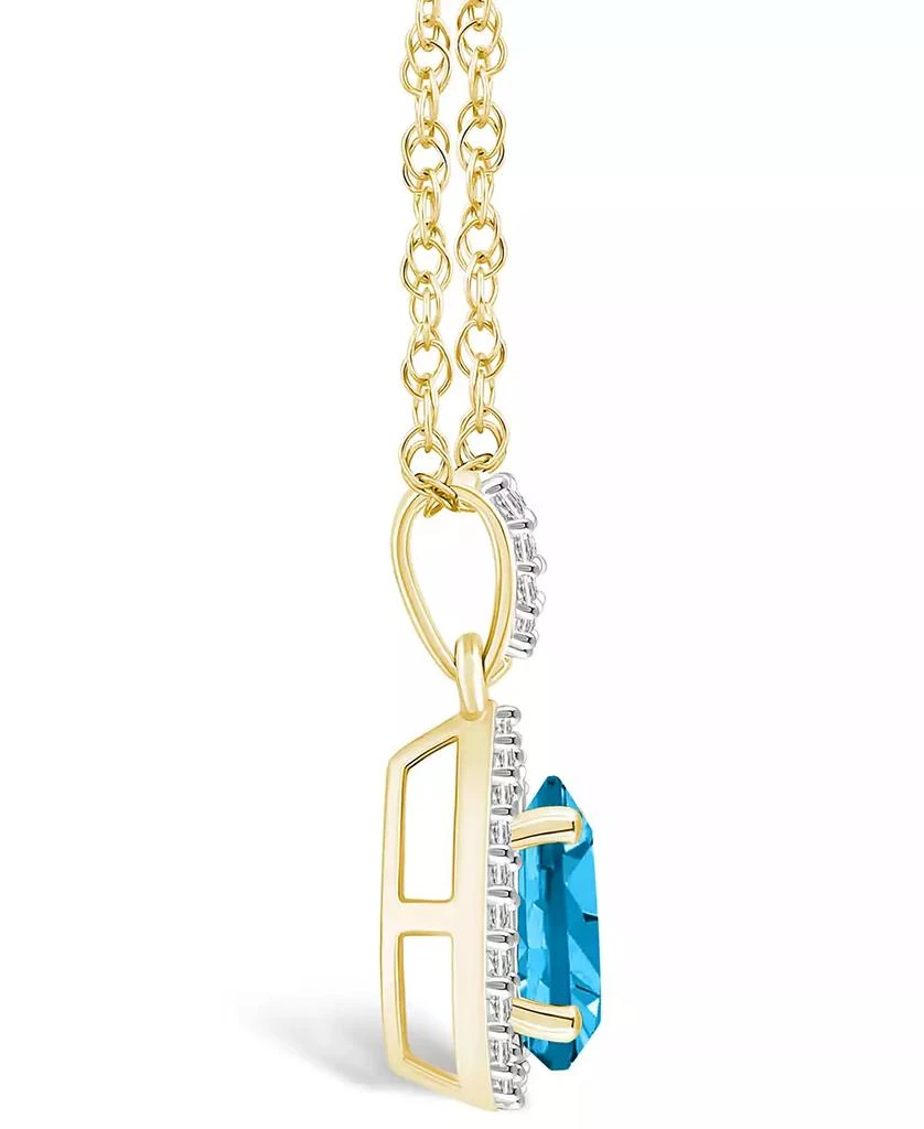 商品Macy's|Topaz (1-1/10 ct. t.w.) and Lab Grown Sapphire (1/6 ct. t.w.) Halo Pendant Necklace in 10K Yellow Gold,价格¥1497,第3张图片详细描述