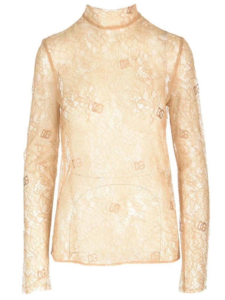 商品Dolce & Gabbana|Dolce & Gabbana Sheer Lace Straight Hem Blouse,价格¥6567,第1张图片