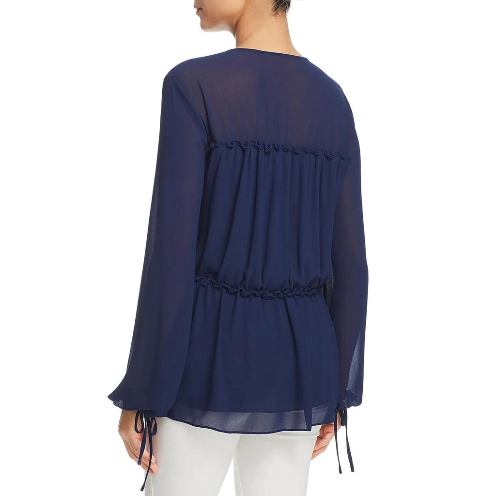 商品Michael Kors|MICHAEL Michael Kors Womens Semi-Sheer Lace-Up Blouse,价格¥375,第2张图片详细描述