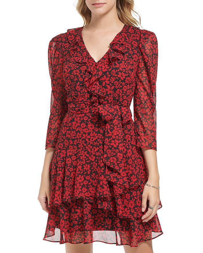 商品Karl Lagerfeld Paris|Floral Ruffled Dress,价格¥1112,第3张图片详细描述