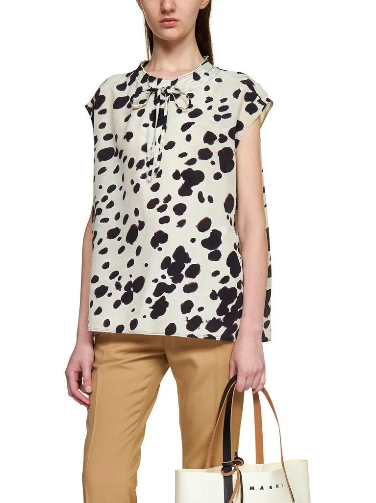 商品Marni|Marni Polka Dot Tie-Neck Sleeveless Blouse,价格¥2401,第2张图片详细描述