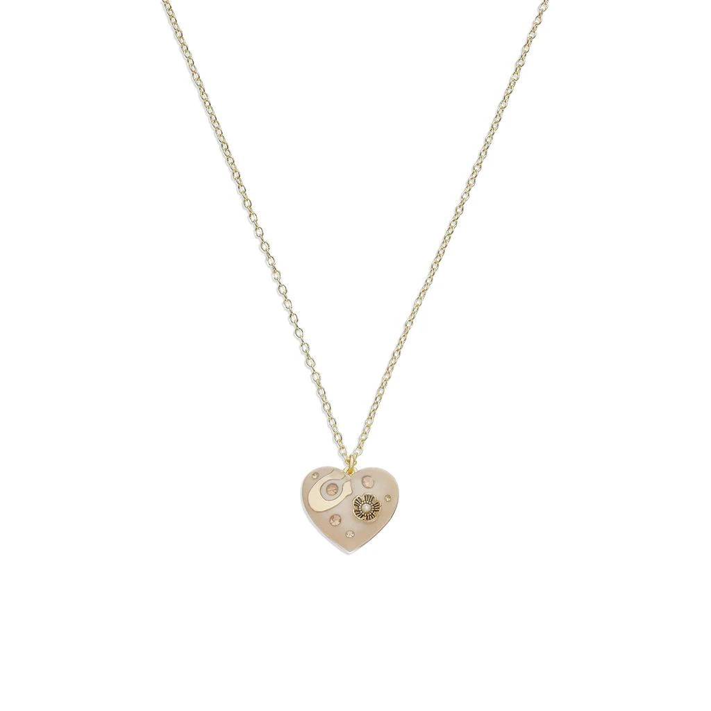 商品Coach|Resin Heart Short Pendant Necklace,价格¥641,第1张图片