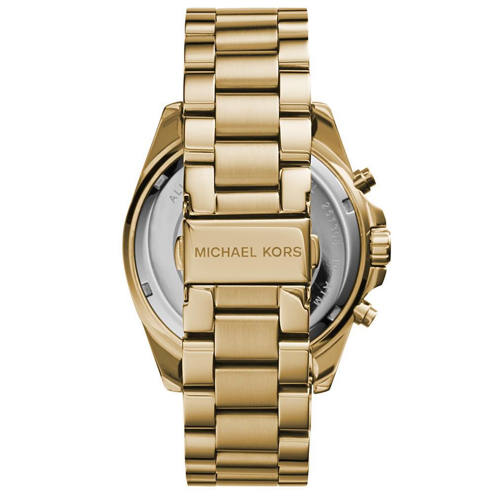 商品Michael Kors|Women's Chronograph Bradshaw Gold-Tone Stainless Steel Bracelet Watch 43mm MK5605,价格¥2043,第5张图片详细描述