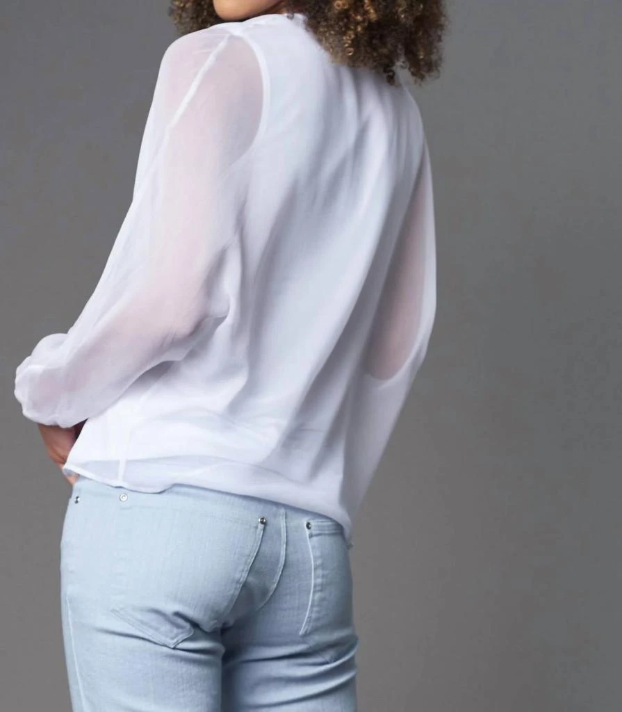 商品Lola & Sophie|Chiffon V-Neck Kimomo Top in White,价格¥814,第2张图片详细描述