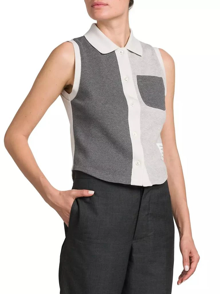 商品Thom Browne|Sleeveless Colorblocked Polo,价格¥3905,第3张图片详细描述