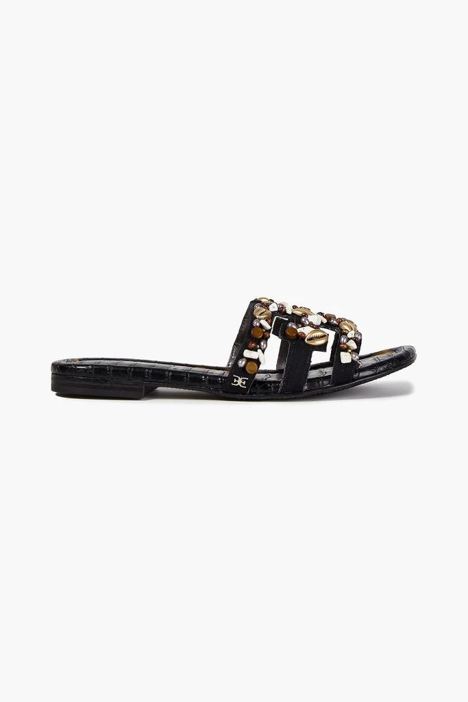 商品Sam Edelman|Embellished canvas slides,价格¥455,第1张图片