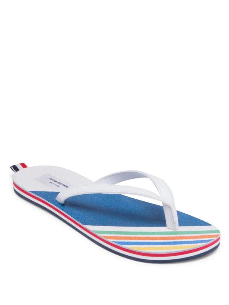 商品Thom Browne|Striped Leather Flipflops,价格¥3672,第1张图片