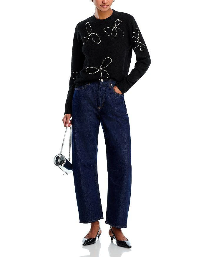 商品AQUA|Rhinestone Bow Sweater - Exclusive,价格¥649,第2张图片详细描述