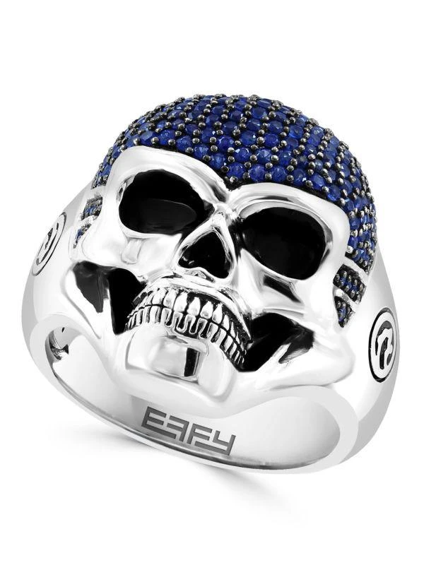 商品Effy|Sterling Silver & 1.40 TCW Sapphire Skeleton Ring,价格¥3454,第1张图片