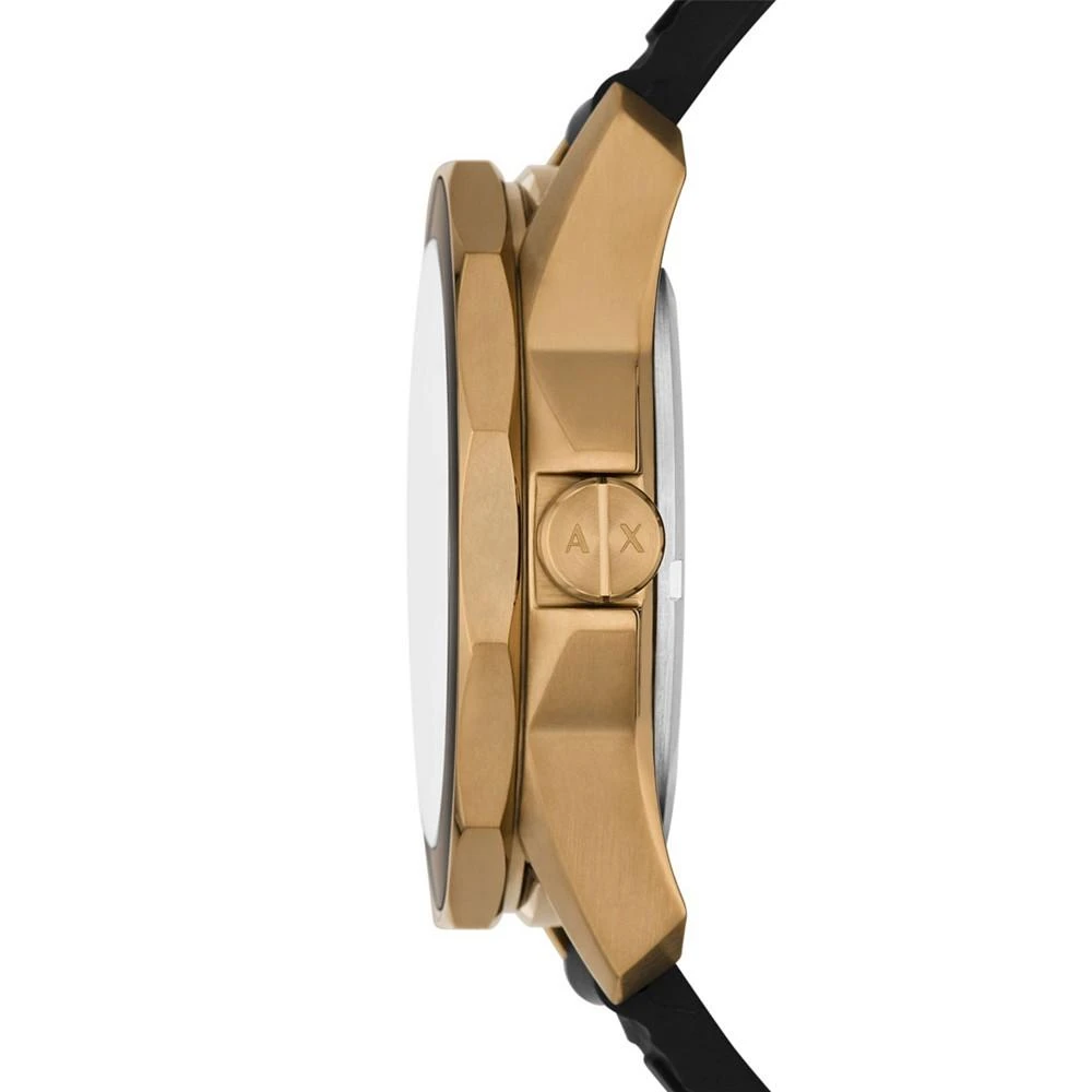 商品Armani Exchange|Men's Quartz Three Hand Date Black Silicone Watch 44mm,价格¥1469,第2张图片详细描述