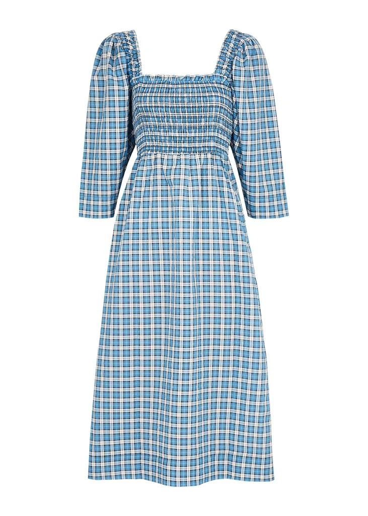 商品Ganni|Checked seersucker midi dress,价格¥1072,第1张图片