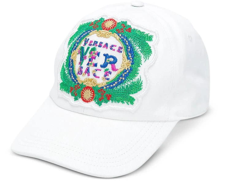 商品Versace|Versace 范思哲 白色棉质中性棒球帽配Beverly Palm 刺绣,价格¥1420,第1张图片