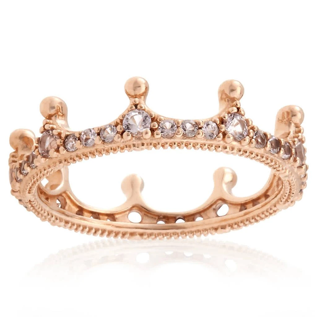 商品PANDORA|Pandora Pink Sparkling Crown Ring- Size 54/7 US,价格¥449,第2张图片详细描述