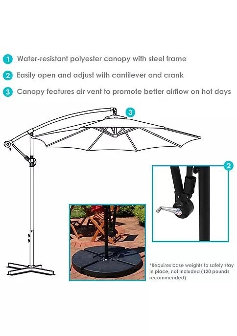 商品belk|Decor Sunnydaze Offset Outdoor Patio Umbrella With Crank   9 Foot   Pale Buttercup,价格¥1117,第4张图片详细描述