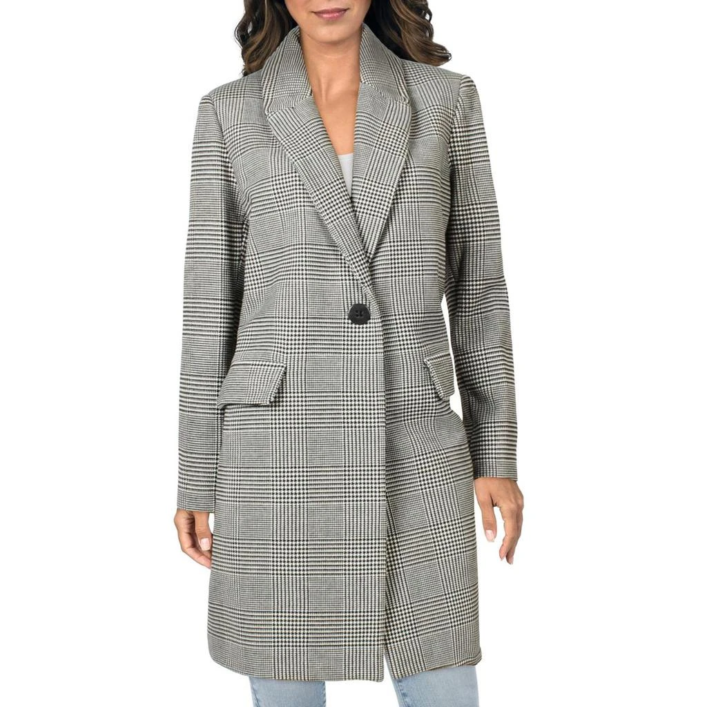 商品Kensie|Kensie Womens Houndstooth Midi Walker Coat,价格¥648,第1张图片