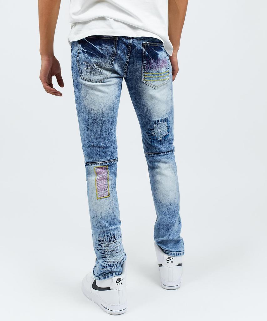 Teddy Bear Multi Patch Light Denim Jeans商品第2张图片规格展示