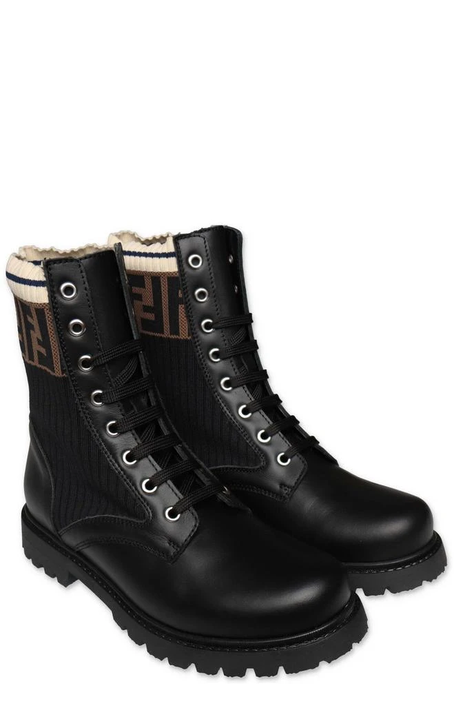 商品Fendi|Fendi Kids FF Motif Lace-Up Boots,价格¥4703,第2张图片详细描述