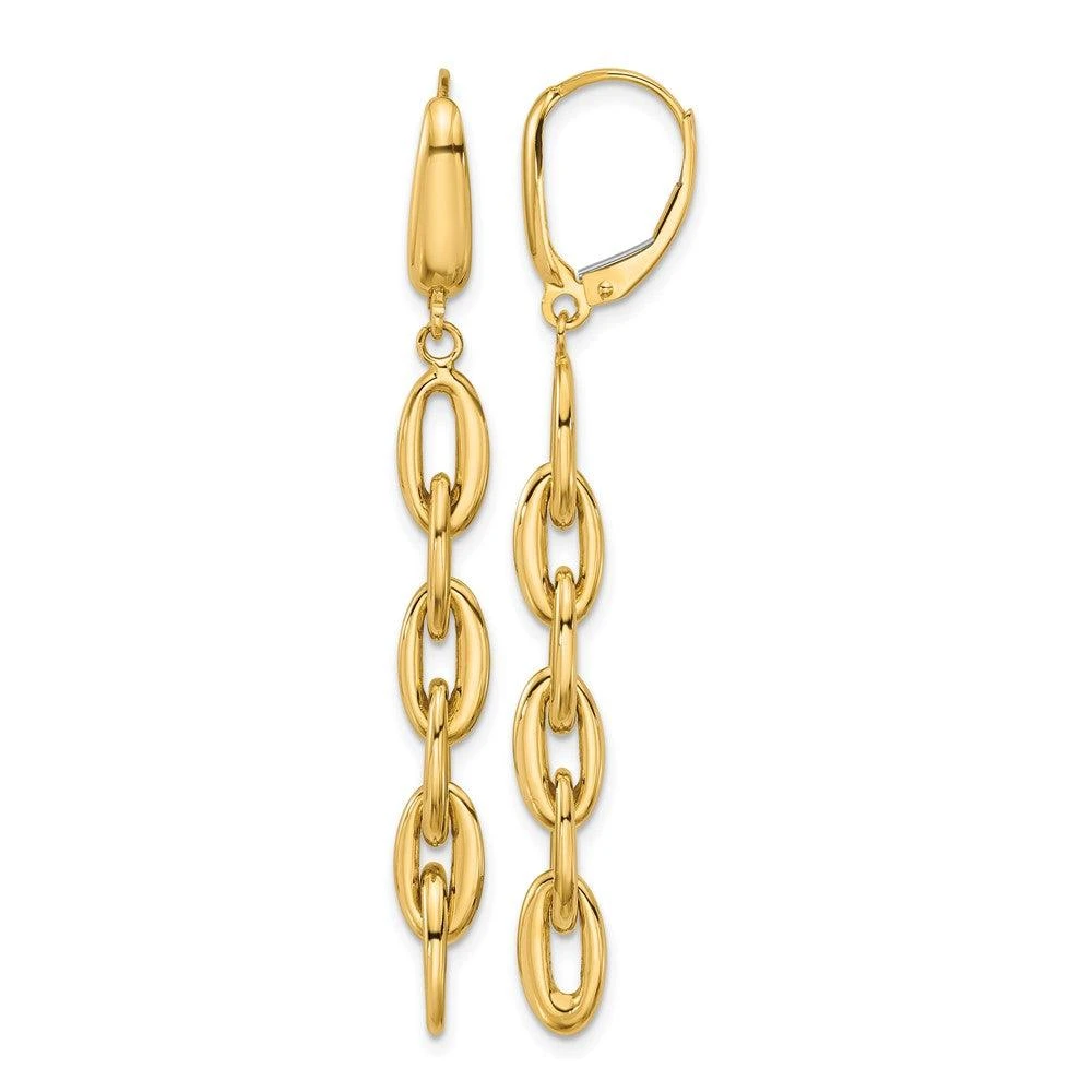 商品Diamond2Deal|14K Yellow Gold Fancy Oval Link Drop Dangle Earrings,价格¥11216,第1张图片