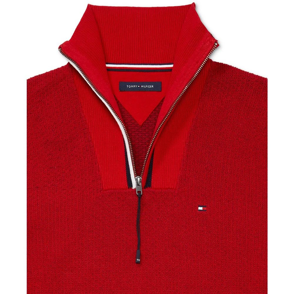 商品Tommy Hilfiger|Men's Adaptive Manhattan Quarter Zip Solid Sweater,价格¥408,第3张图片详细描述