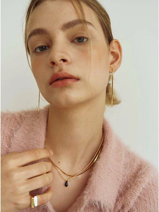 商品DEEPBROW|Crystal glitter chain necklace (Silver 925),价格¥642,第3张图片详细描述
